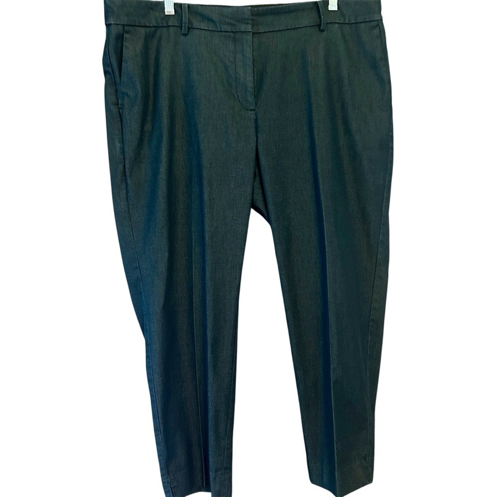 Talbots Hampshire Ankle Pants 16WP | Navy Faux Denim Stretch